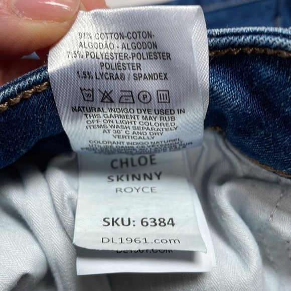 DL1961 Jeans Girls Big Kid 16 Chloe Skinny Medium Wash Stretch Denim Distressed - Picture 16 of 16